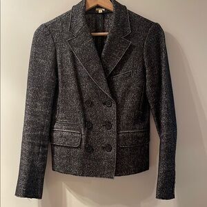 J. Crew Women’s Gray Double Breasted Blazer Classic Tailored Fit - Size 2